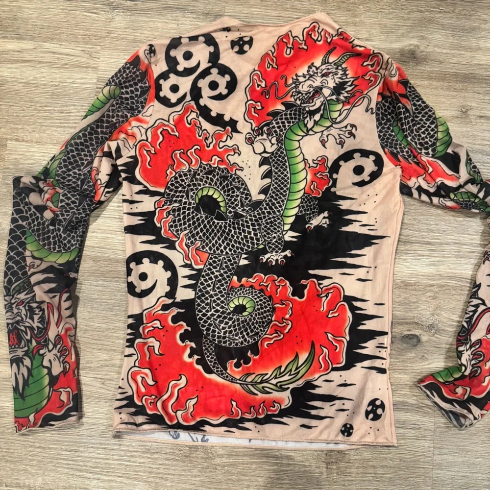 Mesh Tiger Dragon Print Too - Picture 3 of 3